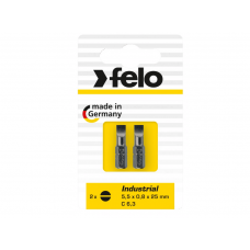 Бита Felo шлицевая плоская (5,5X0,8X25), 2 шт в блистере 02051036 Бита Felo шлицевая плоская (5,5X0,8X25), 2 шт в блистере 02051036