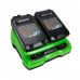 2 Аккумулятора Greenworks G24B4 24V 4 (А/ч) + Зарядное устройство на 2 аккумулятора Greenworks G24C 24V 2 Аккумулятора Greenworks G24B4 24V 4 (А/ч) + Зарядное устройство на 2 аккумулятора Greenworks G24C 24V