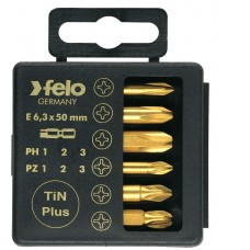 Набор бит Felo TiN (PZ/PH 50 мм), 6 шт в кейсе 03291576 Набор бит Felo TiN (PZ/PH 50 мм), 6 шт в кейсе 03291576