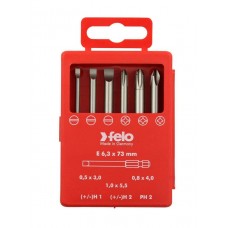 Набор бит Felo Industrial (+/- SL/H 73 мм), 6 шт в кейсе 03292716 Набор бит Felo Industrial (+/- SL/H 73 мм), 6 шт в кейсе 03292716