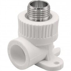 Угольник THERMOLIGHT комбинированный PP-R НР с креплением 20х1/2" белый (15/105) Угольник THERMOLIGHT комбинированный PP-R НР с креплением 20х1/2" белый (15/105)