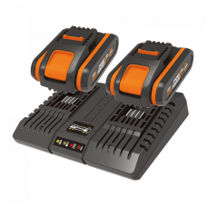 Комплект WORX WA3611 20V: 2 аккумулятора 4Ач и двойное зарядное устройство (2А) Комплект WORX WA3611 20V: 2 аккумулятора 4Ач и двойное зарядное устройство (2А)