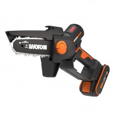 Мини-пила цепная WORX WG325E 20V (12 см) бесщеточная аккумуляторная с 2 Ач АКБ и ЗУ Мини-пила цепная WORX WG325E 20V (12 см) бесщеточная аккумуляторная с 2 Ач АКБ и ЗУ