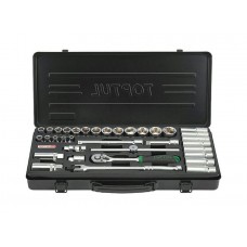 Набор головок 3/8" 6-24мм 35предм. 6гр. метал.кейс TOPTUL (GBB3514)