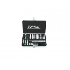 Набор головок 1/4" 4-13мм 18предм. 6гр. метал. кейс  TOPTUL (GCAD1822)