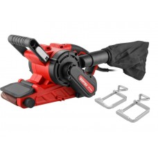 Ленточная шлифмашина Wortex SB 7611 E в кор. 1150 Вт, лента 76х533 мм, крепление к столу
(120-380 м/мин, откидной носик)