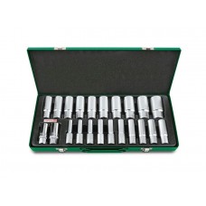 Набор головок 1/2" глубокие 8-32мм 22предм. 6гр. метал.кейс TOPTUL (GAAD2202)