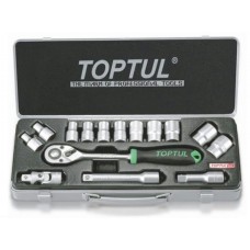 Набор головок 1/2" 8-24мм 15предм. 6гр. метал.кейс TOPTUL (GCAD1502)