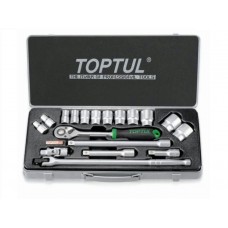 Набор головок 1/2" 10-32мм 18предм. 6гр. метал.кейс TOPTUL (GCAD1802)