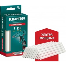 KRAFTOOL 40 шт., 250 г, 7 x 150 мм (7-8 мм), прозрачные, ультрамощные клеевые стержни 06837-40 KRAFTOOL 40 шт., 250 г, 7 x 150 мм (7-8 мм), прозрачные, ультрамощные клеевые стержни 06837-40