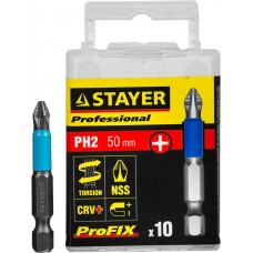 STAYER PH2, 50 мм, 10 шт., биты ProFix Phillips 26203-2-50-10_z01 STAYER PH2, 50 мм, 10 шт., биты ProFix Phillips 26203-2-50-10_z01