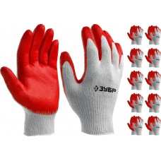 ЗУБР L-XL, 13 класс, 10 пар, х/б, перчатки с одинарным обливом, трикотажные 11458-K10 Мастер ЗУБР L-XL, 13 класс, 10 пар, х/б, перчатки с одинарным обливом, трикотажные 11458-K10 Мастер