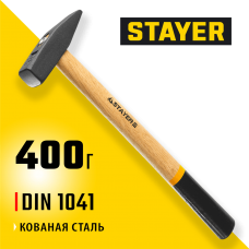 STAYER 400 г, молоток слесарный с деревянной рукояткой 2002-04 STAYER 400 г, молоток слесарный с деревянной рукояткой 2002-04
