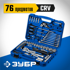 ЗУБР 27670-H76  Универсал-76, 76 предм., (1/2"+ 1/4"), универсальный набор инструмента, Профессионал