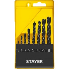 STAYER 8 шт., Ø 3-4-5-6-7-8-9-10 мм, набор спиральных сверл по дереву "M-type" 2942-H8_z02 Professional STAYER 8 шт., Ø 3-4-5-6-7-8-9-10 мм, набор спиральных сверл по дереву "M-type" 2942-H8_z02 Professional