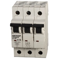 СВЕТОЗАР 32 А, 400 B, 10 kA, 3-полюсной, "C", автоматический выключатель "ПРЕМИУМ" SV-49033-32-C СВЕТОЗАР 32 А, 400 B, 10 kA, 3-полюсной, "C", автоматический выключатель "ПРЕМИУМ" SV-49033-32-C