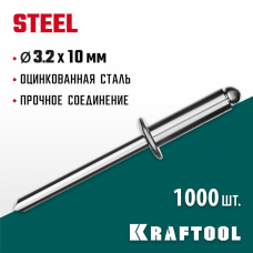 KRAFTOOL 3.2 х 10 мм, 1000 шт., стальные заклепки Steel 311703-32-10 KRAFTOOL 3.2 х 10 мм, 1000 шт., стальные заклепки Steel 311703-32-10