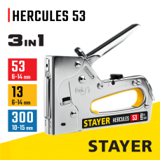 STAYER скобы тип 53, 13, 300, степлер стальной HERCULES-53 31519 STAYER скобы тип 53, 13, 300, степлер стальной HERCULES-53 31519