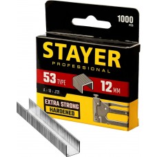 STAYER скобы тип 53 (A / 10 / JT21), 12 мм, 1000 шт., закаленные, особотвердые, скобы для степлера тонкие 3159-12_z02 Professional STAYER скобы тип 53 (A / 10 / JT21), 12 мм, 1000 шт., закаленные, особотвердые, скобы для степлера тонкие 3159-12_z02 Professional