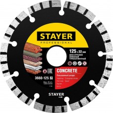 STAYER Ø 125Х22.2 мм, алмазный, турбо-сегментный, диск отрезной 3660-125_z02 Professional STAYER Ø 125Х22.2 мм, алмазный, турбо-сегментный, диск отрезной 3660-125_z02 Professional