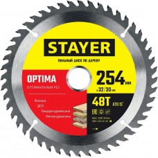 STAYER OPTIMA 254 x 32/30мм 48Т, диск пильный по дереву, оптимальный рез STAYER OPTIMA 254 x 32/30мм 48Т, диск пильный по дереву, оптимальный рез