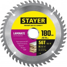 STAYER LAMINATE 180 x 30/20мм 56Т, диск пильный по ламинату, аккуратный рез STAYER LAMINATE 180 x 30/20мм 56Т, диск пильный по ламинату, аккуратный рез