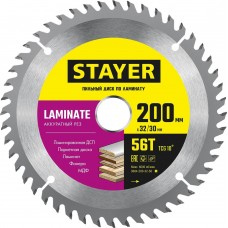 STAYER LAMINATE 200 x 32/30мм 56T, диск пильный по ламинату, аккуратный рез STAYER LAMINATE 200 x 32/30мм 56T, диск пильный по ламинату, аккуратный рез