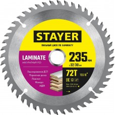 STAYER LAMINATE 235 x 32/30мм 72Т, диск пильный по ламинату, аккуратный рез STAYER LAMINATE 235 x 32/30мм 72Т, диск пильный по ламинату, аккуратный рез