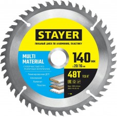 STAYER 140 x 20/16 мм, 48Т, диск пильный по алюминию MULTI MATERIAL 3685-140-20-48 STAYER 140 x 20/16 мм, 48Т, диск пильный по алюминию MULTI MATERIAL 3685-140-20-48