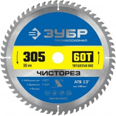 ЗУБР Чисторез 305 x 30мм 60Т, диск пильный по дереву ЗУБР Чисторез 305 x 30мм 60Т, диск пильный по дереву