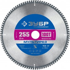 ЗУБР 255 x 30 мм, 100Т, диск пильный по алюминию Мультирез 36907-255-30-100_z01 ЗУБР 255 x 30 мм, 100Т, диск пильный по алюминию Мультирез 36907-255-30-100_z01
