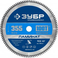 ЗУБР Ламинат 355х25.4мм 100Т, диск пильный по ламинату ЗУБР Ламинат 355х25.4мм 100Т, диск пильный по ламинату
