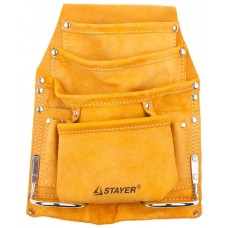 STAYER 8 карманов, кожаная, петля (скоба) для крупного инструмента, сумка поясная для инструментов 38505 STAYER 8 карманов, кожаная, петля (скоба) для крупного инструмента, сумка поясная для инструментов 38505