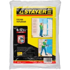 STAYER 4 х 12.5 м, 12 мкм, пленка укрывная 1225-15-12 STAYER 4 х 12.5 м, 12 мкм, пленка укрывная 1225-15-12