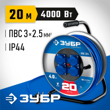 ЗУБР ПВС 325 ПВС 3х2.5 20м 4000Вт IP44, Силовой удлинитель на стальной катушке (55102-20) ЗУБР ПВС 325 ПВС 3х2.5 20м 4000Вт IP44, Силовой удлинитель на стальной катушке (55102-20)
