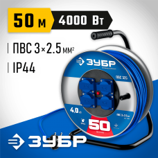 ЗУБР ПВС 325 ПВС 3х2.5 50м 4000Вт IP44, Силовой удлинитель на стальной катушке (55102-50) ЗУБР ПВС 325 ПВС 3х2.5 50м 4000Вт IP44, Силовой удлинитель на стальной катушке (55102-50)