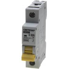 СВЕТОЗАР 32 A, "C", 400 B, 6 kA, 1-полюсной, автоматический выключатель SV-49061-32-C СВЕТОЗАР 32 A, "C", 400 B, 6 kA, 1-полюсной, автоматический выключатель SV-49061-32-C