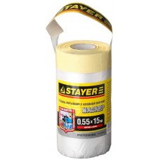 STAYER 0.55 х 15 м, 9 мкм, пленка укрывная с клейкой лентой маскер 12255-055-15 STAYER 0.55 х 15 м, 9 мкм, пленка укрывная с клейкой лентой маскер 12255-055-15