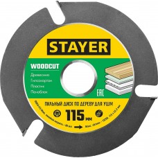 STAYER WOODCUT Ø 115 мм, 3 резца, диск пильный для УШМ 36854-115 STAYER WOODCUT Ø 115 мм, 3 резца, диск пильный для УШМ 36854-115