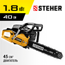 STEHER 1.8 кВт/2.4 л.с, 400 мм, пила цепная бензиновая BS-45-40 STEHER 1.8 кВт/2.4 л.с, 400 мм, пила цепная бензиновая BS-45-40