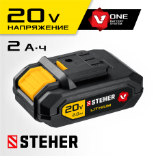Аккумуляторная батарея Li-Ion, 20В, 2 Ач, тип V1 STEHER V1-20-2 Аккумуляторная батарея Li-Ion, 20В, 2 Ач, тип V1 STEHER V1-20-2