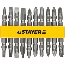 STAYER 10 шт, Набор двусторонних бит (2605-H10_z01) STAYER 10 шт, Набор двусторонних бит (2605-H10_z01)