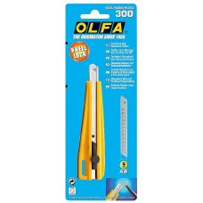 OLFA 9 мм, сегментированное лезвие, трещеточный фиксатор, нож OL-300 OLFA 9 мм, сегментированное лезвие, трещеточный фиксатор, нож OL-300