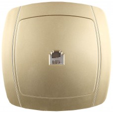 СВЕТОЗАР 16А/~250В, золотой металлик, одинарная телефонная розетка "АКЦЕНТ" SV-54217-GM СВЕТОЗАР 16А/~250В, золотой металлик, одинарная телефонная розетка "АКЦЕНТ" SV-54217-GM