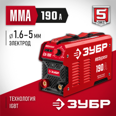 ЗУБР 190 А, MMA, сварочный аппарат, инверторный СА-190 ЗУБР 190 А, MMA, сварочный аппарат, инверторный СА-190