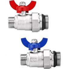Кран шаровой VARMEGA, НР 1"x3/4", с разъемным соединением, для коллектор. групп, комплект_2 шт Кран шаровой VARMEGA, НР 1"x3/4", с разъемным соединением, для коллектор. групп, комплект_2 шт