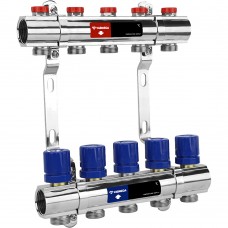 Группа коллекторная VARMEGA для отопления VM15803 ВР 1", на 3 контура 3/4" EK, латунь Группа коллекторная VARMEGA для отопления VM15803 ВР 1", на 3 контура 3/4" EK, латунь