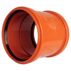 Муфта двухраструбная VALFEX 110мм PP-H рыжая для нар. канализ. (1/60), арт. 30106110 Муфта двухраструбная VALFEX 110мм PP-H рыжая для нар. канализ. (1/60), арт. 30106110