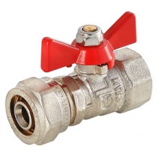 Кран шаровой цанга внутренняя резьба Ø16х1/2" бабочка VALTEC (14/224)