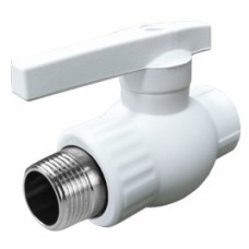 Кран шаровой нар.р. PP-R Ø32х1" VALFEX Белый (24/6) Кран шаровой нар.р. PP-R Ø32х1" VALFEX Белый (24/6)